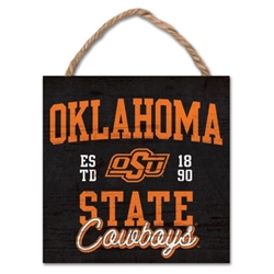 OKSTATE COWBOYWS SCHOLAR WOOD PLANK SIGN