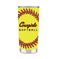 COWGIRLS SCRIPT SOFTBALL 20 OZ TEXTURE TUMBLER