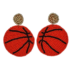 FAN GLAM BEADED BASKETBALL EARRING