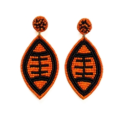 FAN GLAM BEADED FOOTBALL EARRINGS