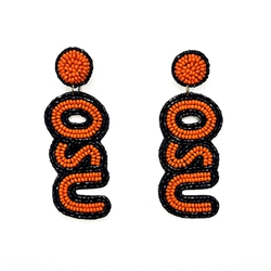 FAN GLAM OSU BEADED EARRING