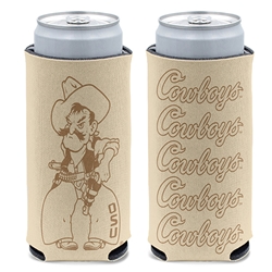 PETE/COWBOYS SCRIPT CREAM SLIM CAN COOLER