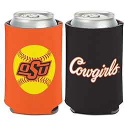 COWGIRLS SCRIPT SOFTBALL CAN COOLER