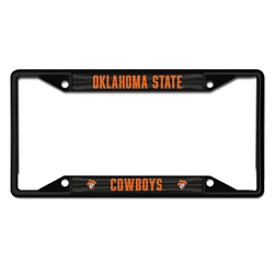 OKSTATE COWBOYS BLACK METAL LICENSE FRAME