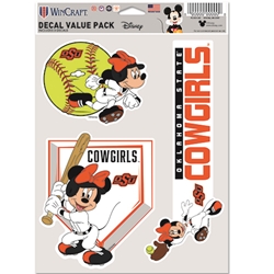 OKSTATE SOFTBALL MINNIE FAN DECAL PACK