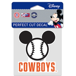 MICKEY COWBOYS BARBWIRE BASEBALL 4X4 DECAL