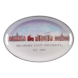 OKLAHOMA STATE SKYLINE OVAL TRAY