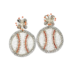 FAN GLAM BEADED BASEBALL DANGLES