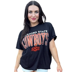 MIXED MEDIA ROLLED TEE