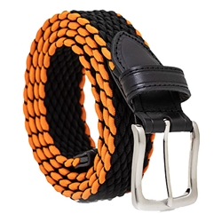 BLACK W/ ORANGE WOVEN BELT