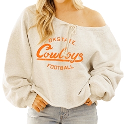 COWBOYS STENCIL OFF THE SHOULDER SWEATSHIRT