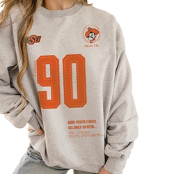 CREST STAMP THRIFTED SWEATSHIRT