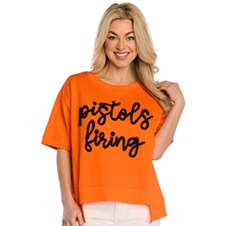 GLITTER SCRIPT BOXY TOP