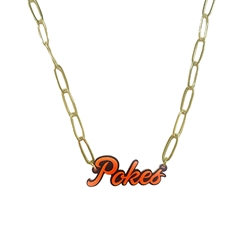 FAN GLAM POKES SCRIPT CHAIN NECKLACE