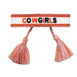 FAN GLAM COWGIRLS RHINESTONE TASSEL BRACELET