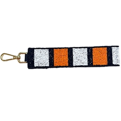 FAN GLAM STRIPES BEADED KEY STRAP