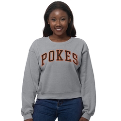 POKES CROPPED CREW SWEATSHIRT