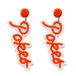 FAN GLAM BEADED POKES EARRING