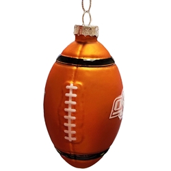 OSU FOOTBALL BLOWN GLASS ORNAMENT