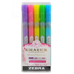 ZEBRA KIRARICH GLITTER HIGHLIGHTER - 5PK