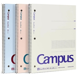 CAMPUS SPIRAL GRAPH NOTEBOOK 3 PACK