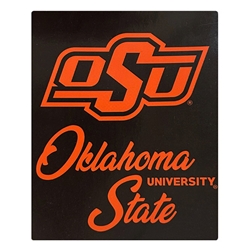 OKLAHOMA STATE RASCHEL BLANKET 50X60