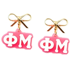PHI MU BOW CHARM DANGLES