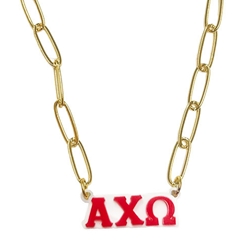 ALPHA CHI CHARM LINK NECKLACE
