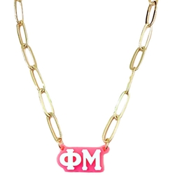 PHI MU CHARM LINK NECKLACE