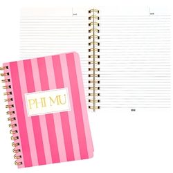 PHI MU STRIPE NOTEBOOK