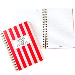 ALPHA CHI STRIPE NOTEBOOK