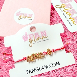 AO PI GOLD LETTER CINCH BRACELET