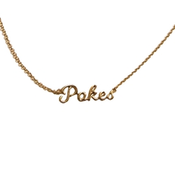 NICKEL & SUEDE POKES SCRIPT NECKLACE
