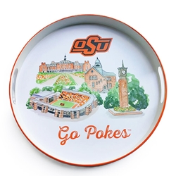OKSTATE LANDMARK ROUND TRAY