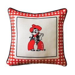 OKSTATE GINGHAM MASCOT PILLOW