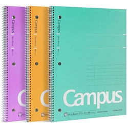 CAMPUS SPIRAL WIDE RULED NOTEBOOK 3 PACK