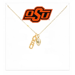 COLOR SHOUT OSU FOOTBALL CHARM NECKLACE
