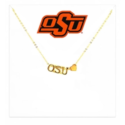 COLOR SHOUT OSU HEART NECKLACE