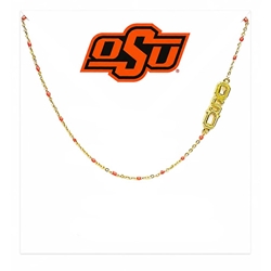 COLOR SHOUT OSU SIDE SET LOGO NECKLACE