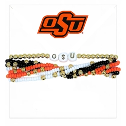 COLOR SHOUT OSU LUCKY 7 BRACELET STACK