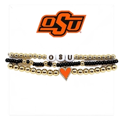 COLOR SHOUT OSU LOVE BRACELET STACK