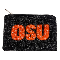 FAN GLAM OSU PEARL BEADED COIN BAG