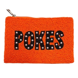FAN GLAM POKES PEARL BEADED COIN BAG