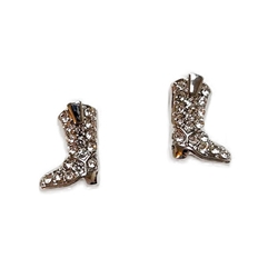 FAN GLAM SILVER RHINESTONE COWGIRL BOOT STUDS
